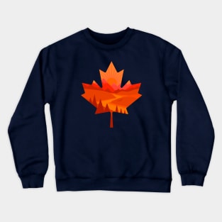 Canada in Fall – Great Outdoors Beautiful Landscape Orange Sunset Maple Leaf Crewneck Sweatshirt